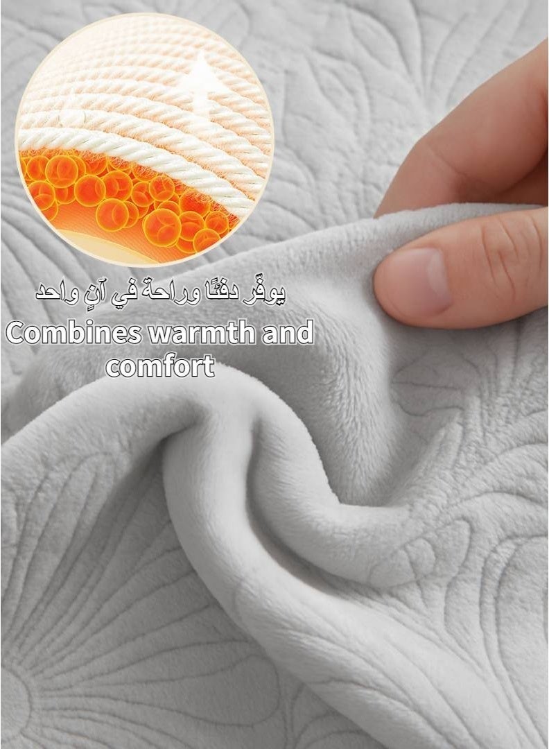 ODS Comforter Set 4-Piece (Comforter Included) – Soft Velvet Bedding Set with Fitted Sheet, Pillowcases & Cushion Cover, Warm but Breathable, Suitable for AC Rooms, Fits 120×200 cm Bed (170×230 cm) - Image 4